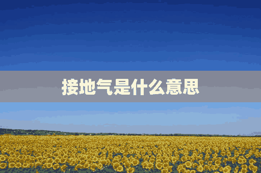 接地气是什么意思